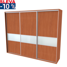 Nábytek Mikulík Vranovice Nábytek Mikulík Vranovice FLEXI 3 260 x 220cm 3x dveře dělené sklem MATELUX  - olše