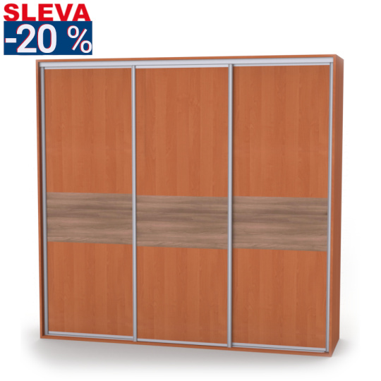 Nábytek Mikulík Vranovice Skříň ONYX 3 - š.250cm, v.220cm - SLEVA -20 % - olše